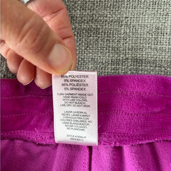 Juicy Couture Magenta Pink Velour Sleepwear Rhinestone Logo Tee Shorts Bling M - Picture 12 of 13